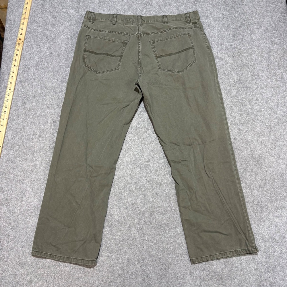 Timberland Mens 40x30 Olive Green Cotton Chino Pants Straight Leg Casual Work